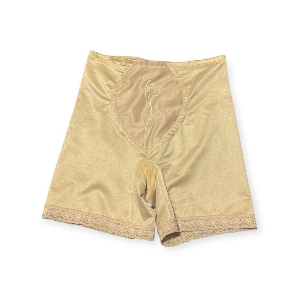 Vintage WonderBra Panties Shapewear Shorts 90's Liquid Satin Nude Nylon Large